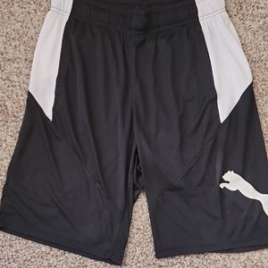 Puma Men's Black and White Sports Shorts
